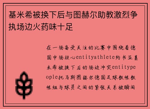 基米希被换下后与图赫尔助教激烈争执场边火药味十足
